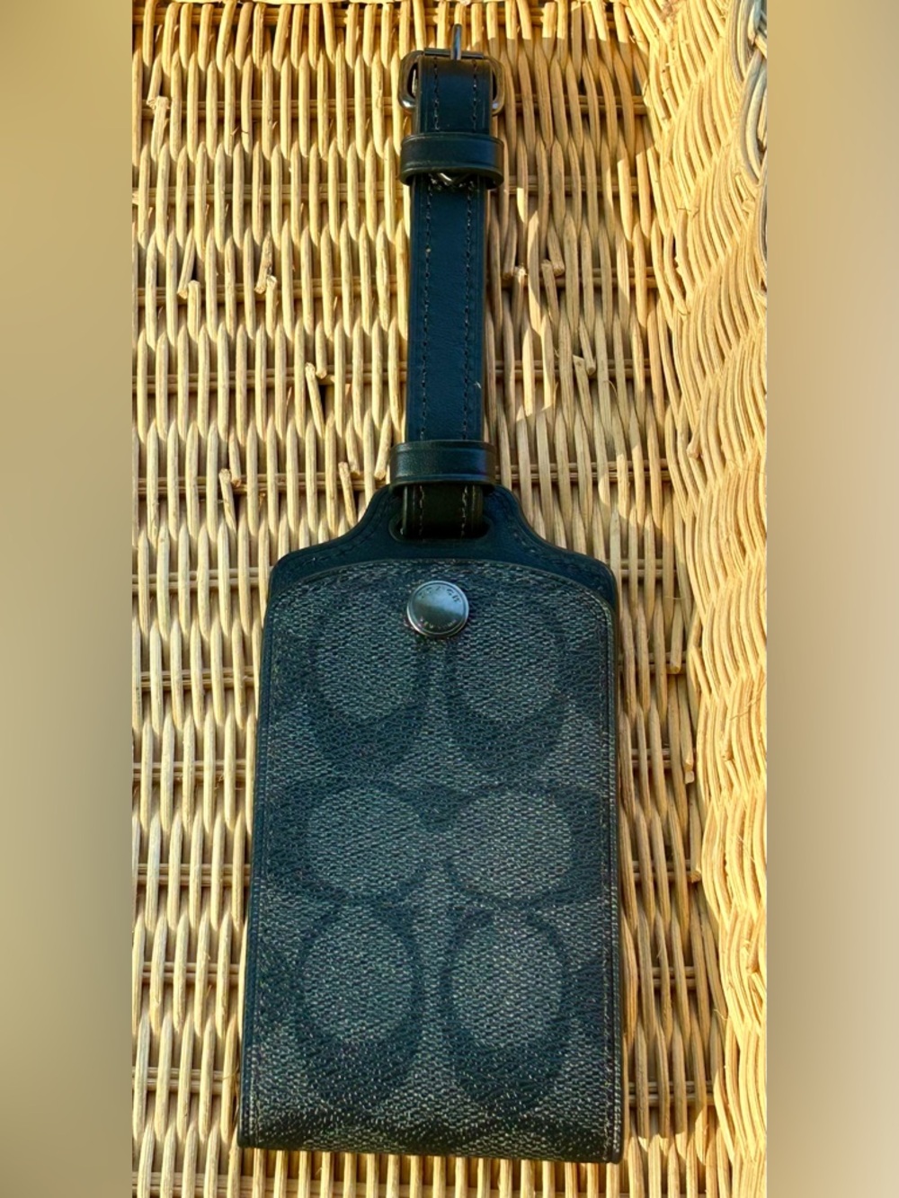Coach Black Signature Luggage Tag